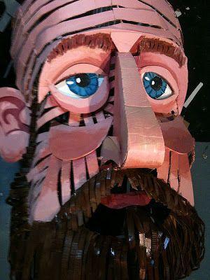 Cardboard puppet packaging sculpture Wayne White