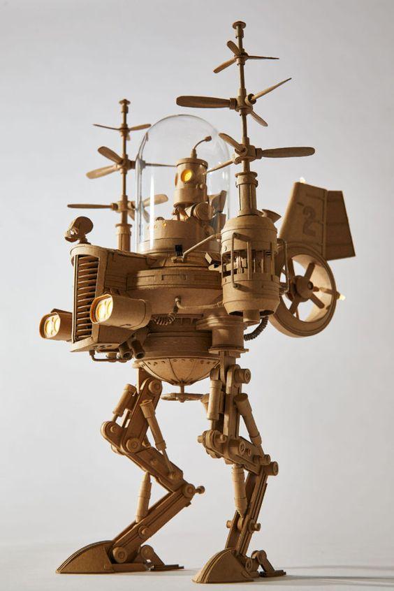 Greg Olijnyk Functional cardboard robots