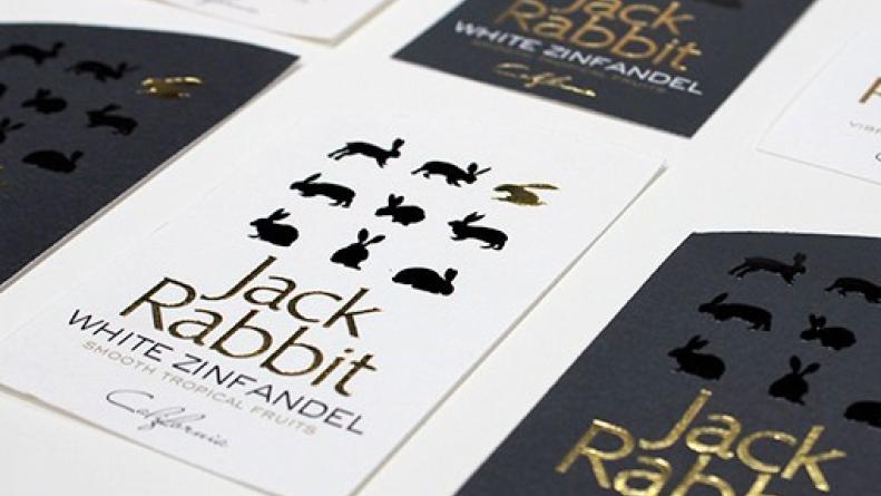 Premium Packaging Labels embossing and hot foil JackRabbit